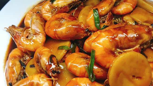 沼虾烧年糕的做法