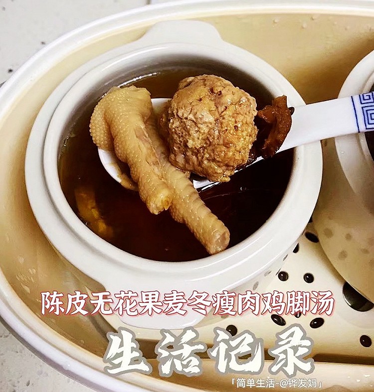 陈皮麦冬鸡爪汤的做法