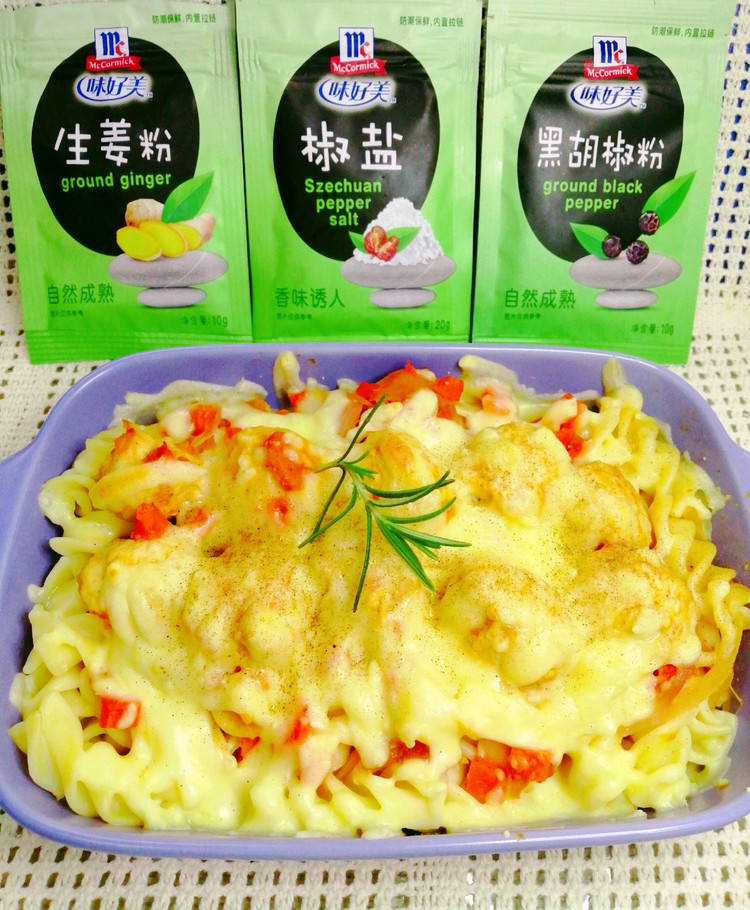 快手营养早餐番茄芝士鸡肉丸焗意面（内含快速煮意面方法）的做法