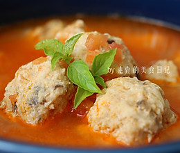 番茄鸡胸肉丸汤  #入秋滋补正当时#的做法
