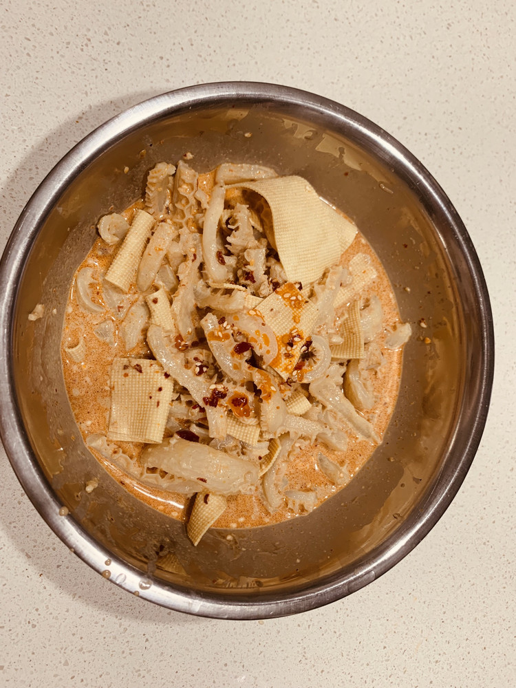 豆皮涮牛肚的做法