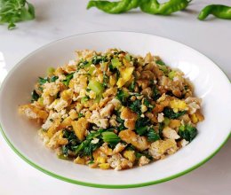 椒蒜油菜豆腐蛋的做法