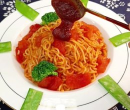 番茄炒泡面#福临门 幸福临门#的做法