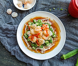 #春天肉菜这样吃#虾仁拌秋葵的做法