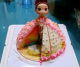 彩虹芭比公主蛋糕的做法
