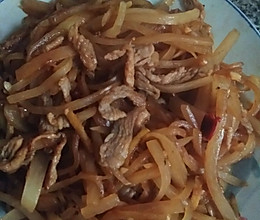 萝卜丝炒肉的做法