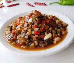 蒜辣酱肉茄茄丁的做法