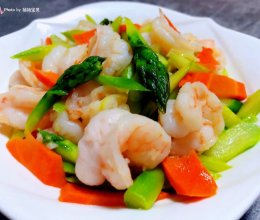 #刘畊宏女孩减脂饮食#芦笋炒虾仁的做法
