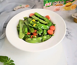 #我们约饭吧#家乐浓汤宝～荷兰豆炒火腿的做法