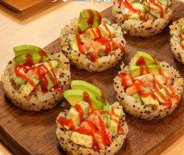 三文鱼脆米杯的做法