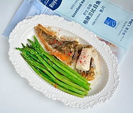 #山姆友约# 香煎芦笋比目鱼