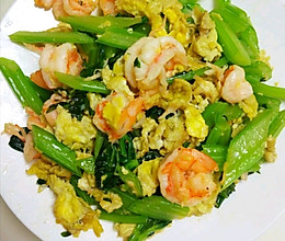 芹菜/蒜薹虾仁炒鸡蛋的做法