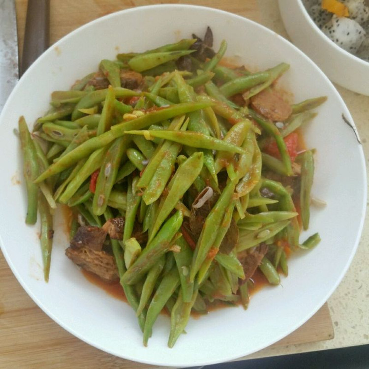 快手豆角炒肉的做法