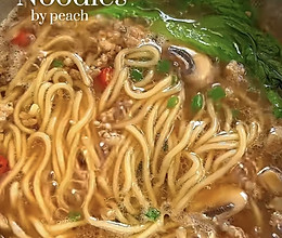 口蘑肉末汤面的做法