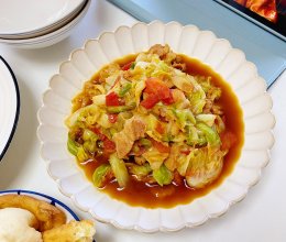 番茄炒包菜，酸咸可口专治夏季没食欲的做法