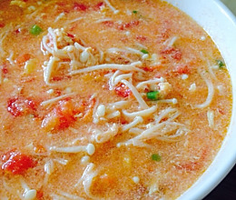 【清真】金针菇西红柿蛋汤的做法