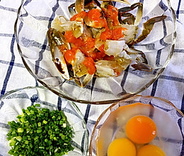 三眼蟹爆蛋的做法