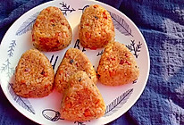 #一起加油，我要做A+健康宝贝#平底锅日式芝士烤饭团的做法