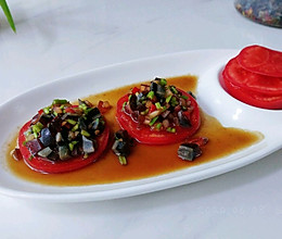 酸香茄片松花蛋的做法