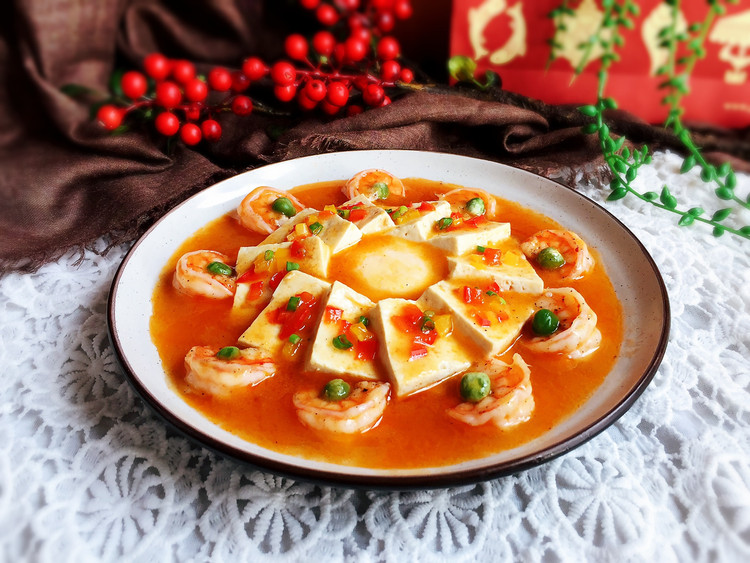 豆腐虾仁蒸蛋的做法