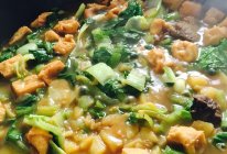 小白菜炖土豆（酱牛肉版）的做法