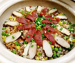 #精致一人食#香气四溢的松茸香肠焖饭的做法