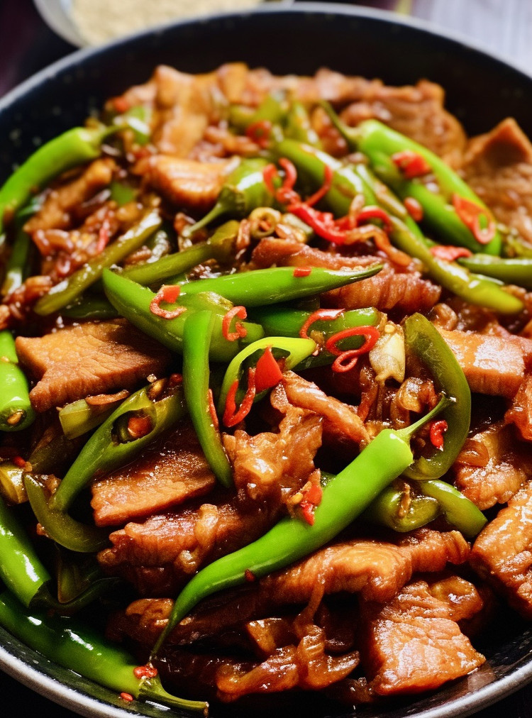 这道菜都可以炫好几碗米饭真的香哇~肉片炒辣椒的做法