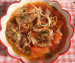 一人食番茄肥牛汤的做法
