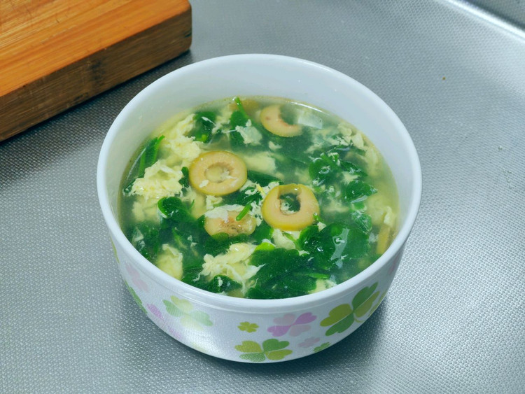 低脂~橄榄豆苗鸡蛋汤的做法