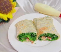 #丘比小能手料理课堂#超级简单的沙拉卷饼的做法