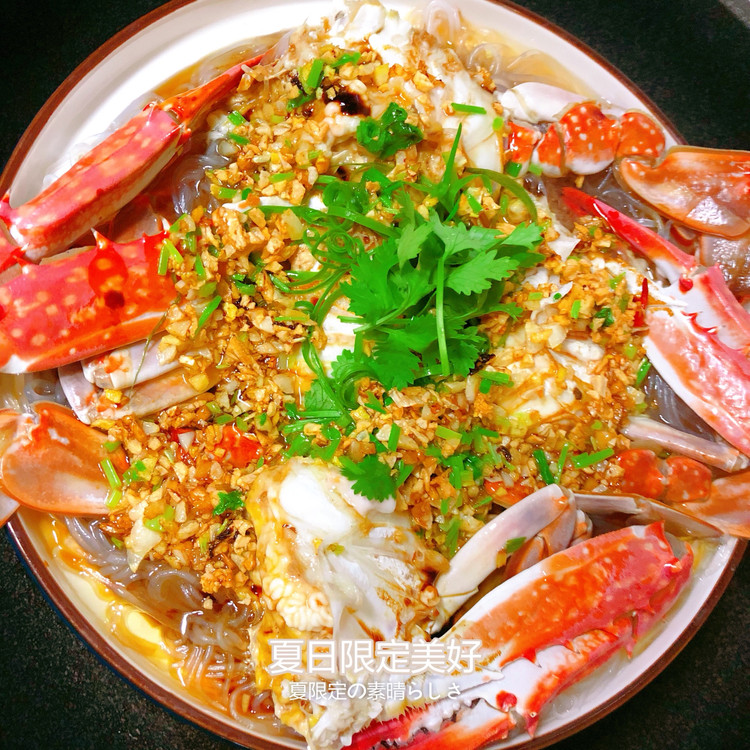 梭子蟹蒸蒜蓉粉丝的做法