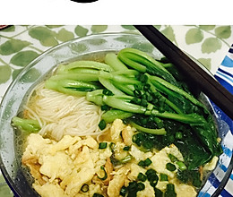 餐蛋青菜面的做法