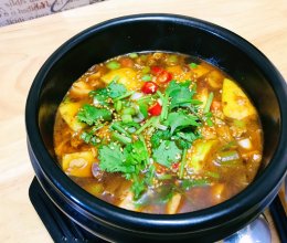 拯救半个西葫芦，和内脂豆腐一起炖个辣酱汤的做法