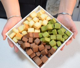 三色炼乳小方（低甜）的做法