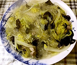 白菜木耳肉片炖粉条子的做法