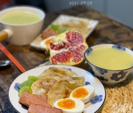 煎饺早餐的做法