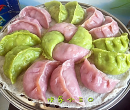 彩色鸡肉蒸饺的做法