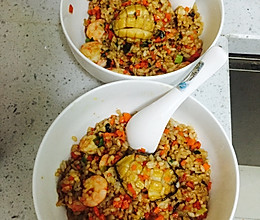 鲍鱼虾仁炒饭的做法