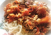 新疆美食——辣皮子肉拌面的做法