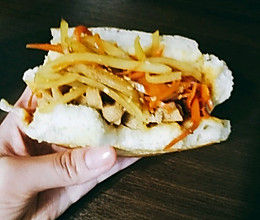 烧饼夹菜的做法