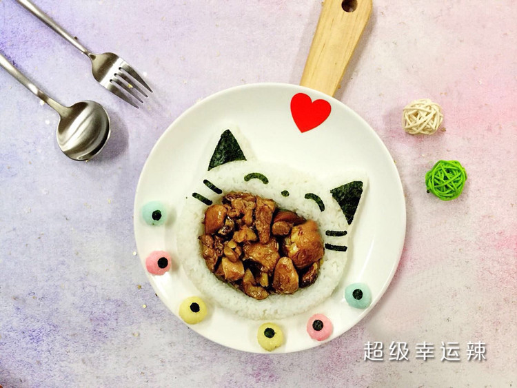 大嘴猫卡通儿童饭团的做法
