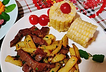 滑嫩多汁的~土豆牛排煎锅的做法