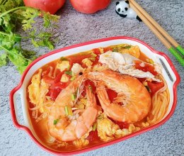 #美味开学季#番茄鲜虾鸡蛋面的做法