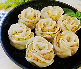 新猪肉玉米玫瑰煎饺的做法