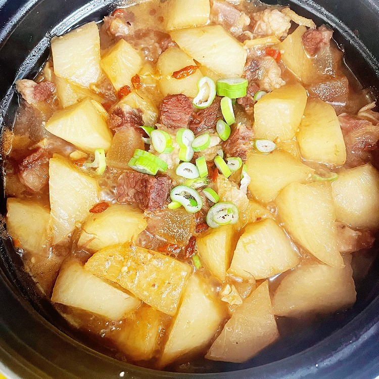 白萝卜炖牛头肉的做法