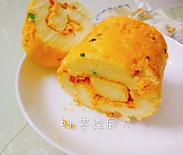 香葱火腿肉松蛋糕卷的做法