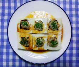 营养蒸出来~快手客家豆腐酿肉的做法