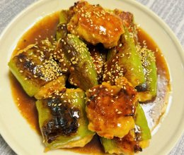 #中秋节还可以这么过#可以吃瘦的辣椒酿虾滑的做法