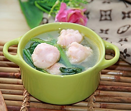 宝宝爱吃的虾滑丸菠菜汤的做法