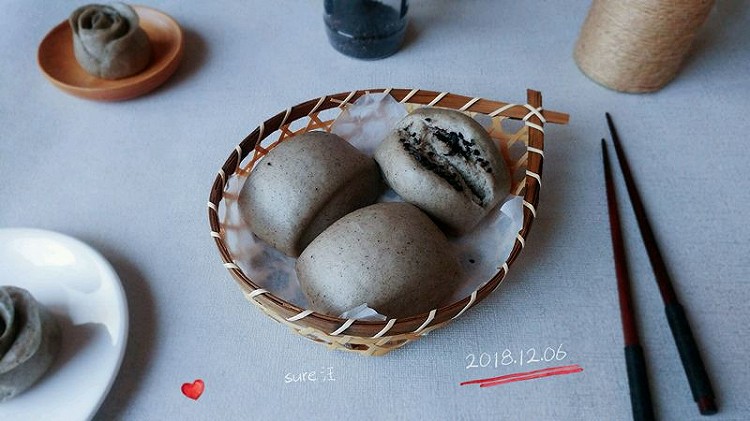 黑芝麻糊馒头花的做法